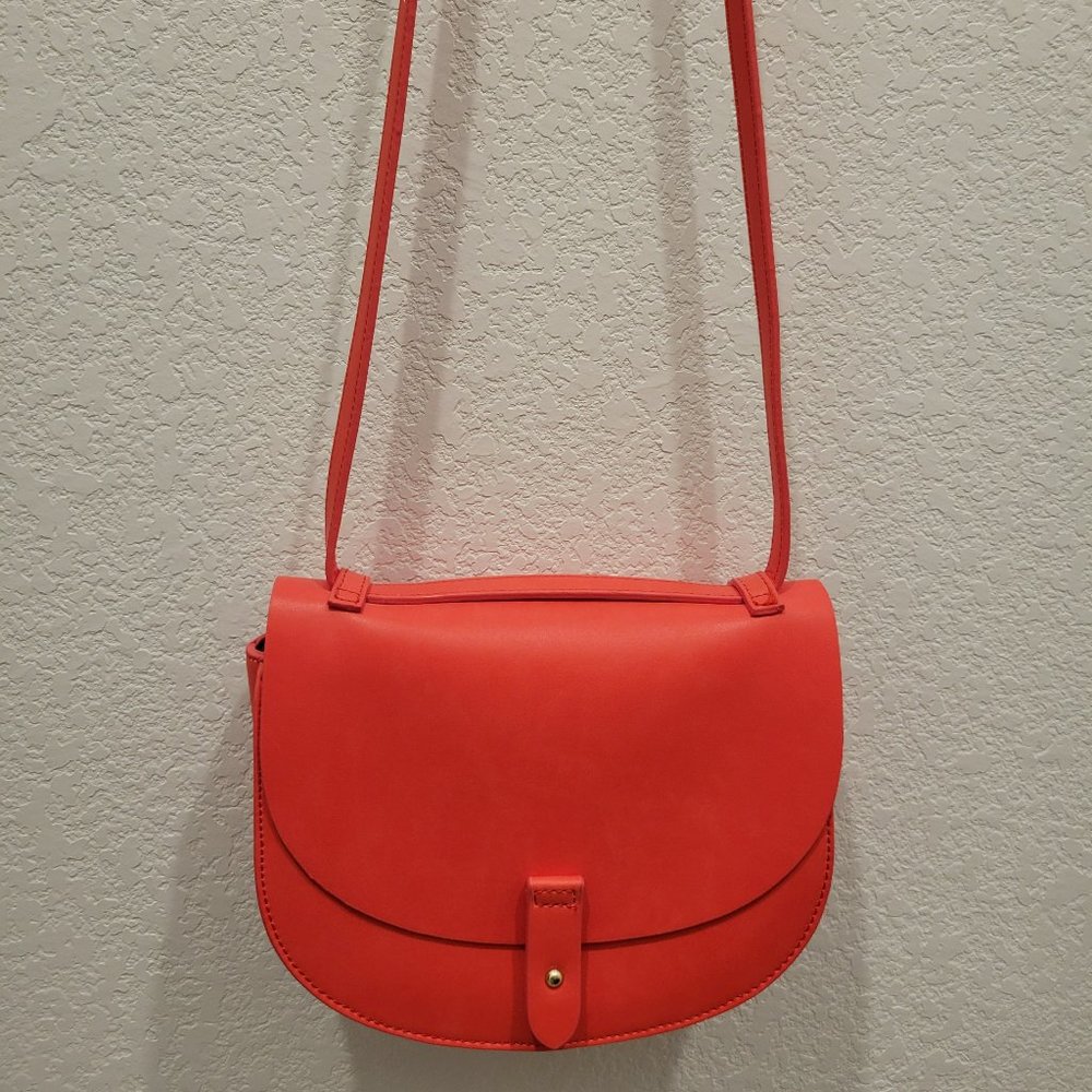 NWOT GAP Coral Red Faux Leather Crossbody Bag